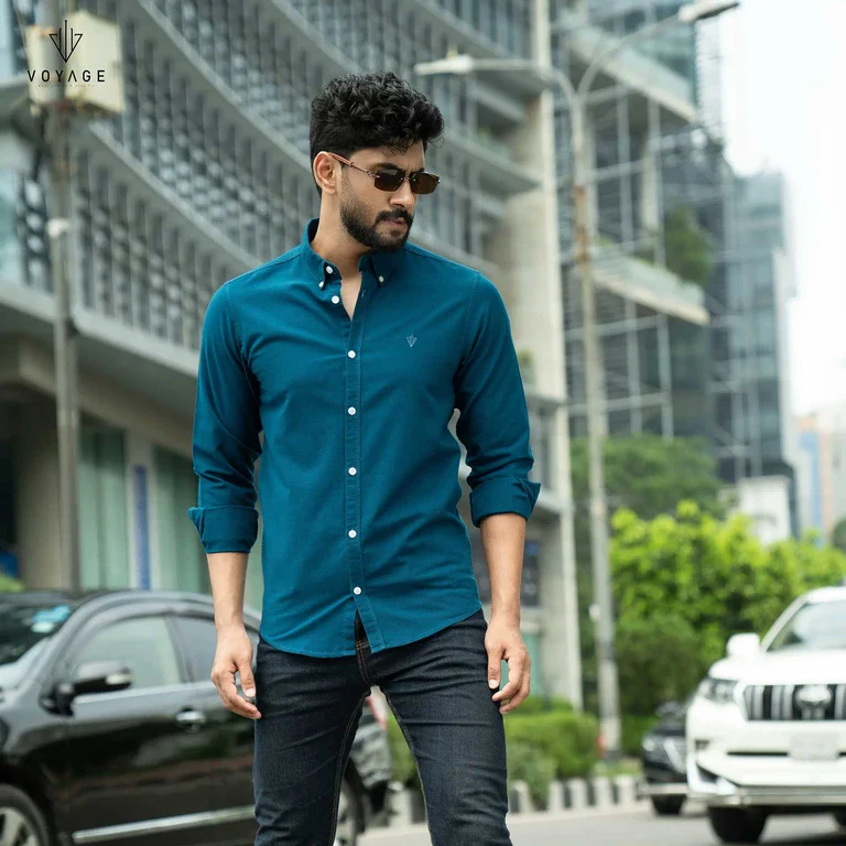 Solid Shirt -Petrol - Image 2