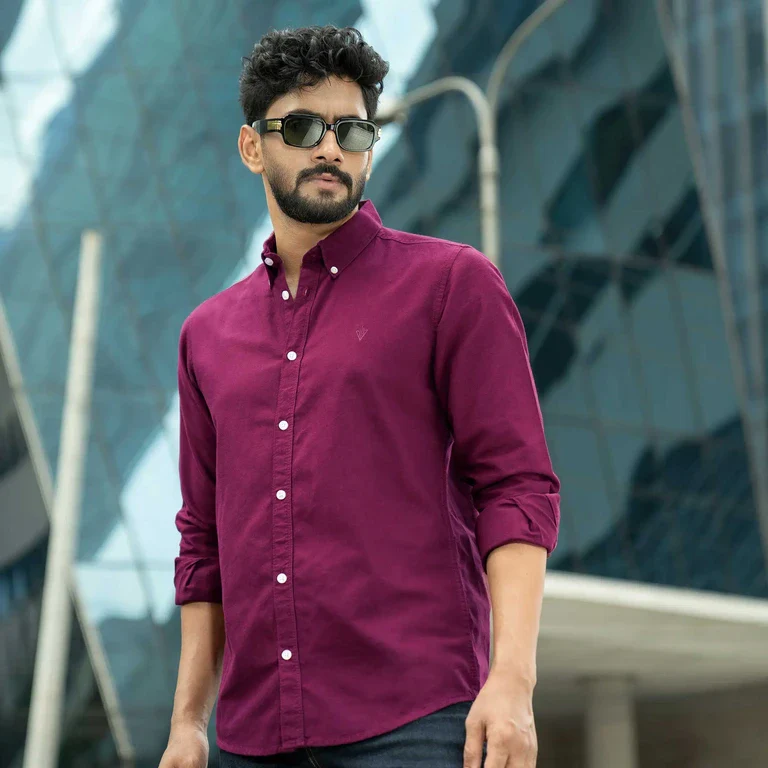 Solid Shirt -Purpel - Image 2